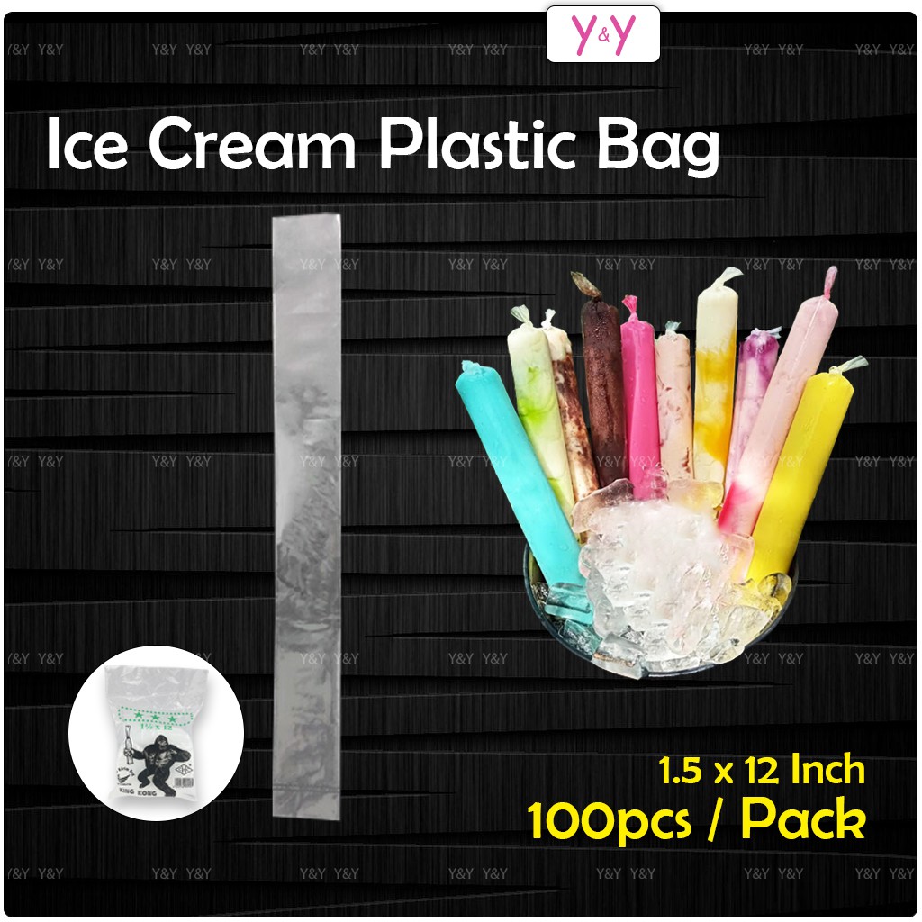 1.5 Inch x 12 Inch Ice Cream Plastic Bag / King Kong Ice cream Plastic