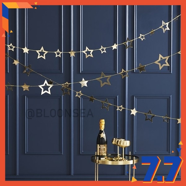 2m Star Garland Banner Bunting Paper Set String Hanging Curtain Diy