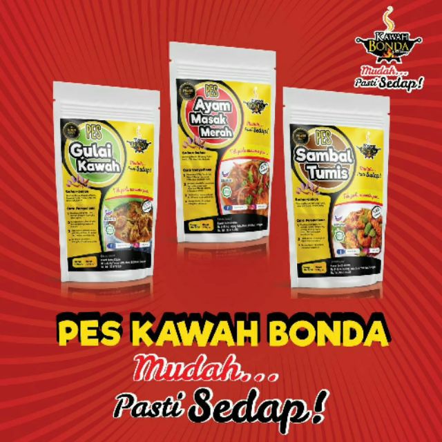 Pes Kawah Bonda Paste. Gulai Kawah, Sambal Tumis, Ayam 