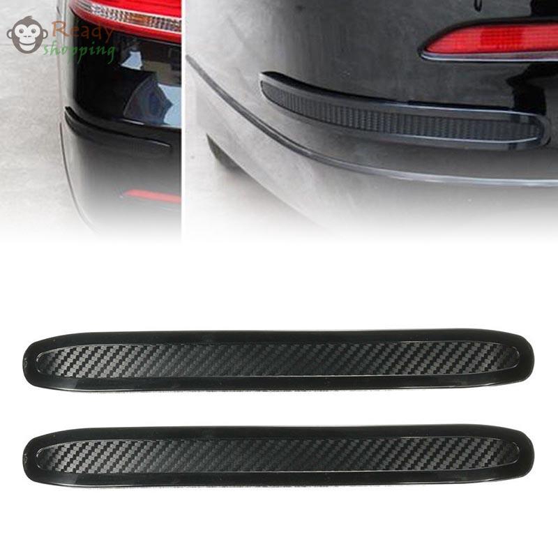 Color : Black Car Hood Vent 2Pcs Carbon Fiber Texture Car SUV Bumper Edge Guard Strip Anti-rub Protector Car Parts 