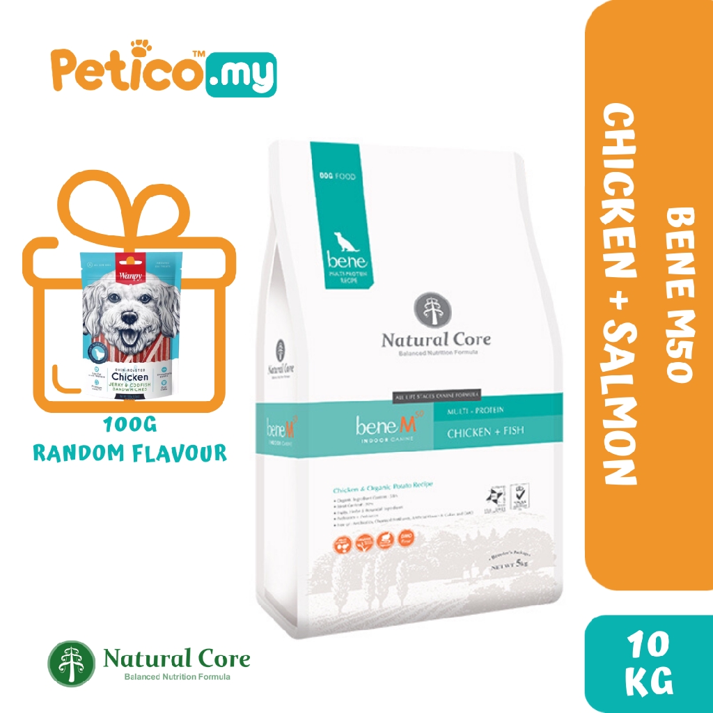 Natural Core Bene M50 Indoor Salmon & Chicken 10KG Dry Dog Food FREE