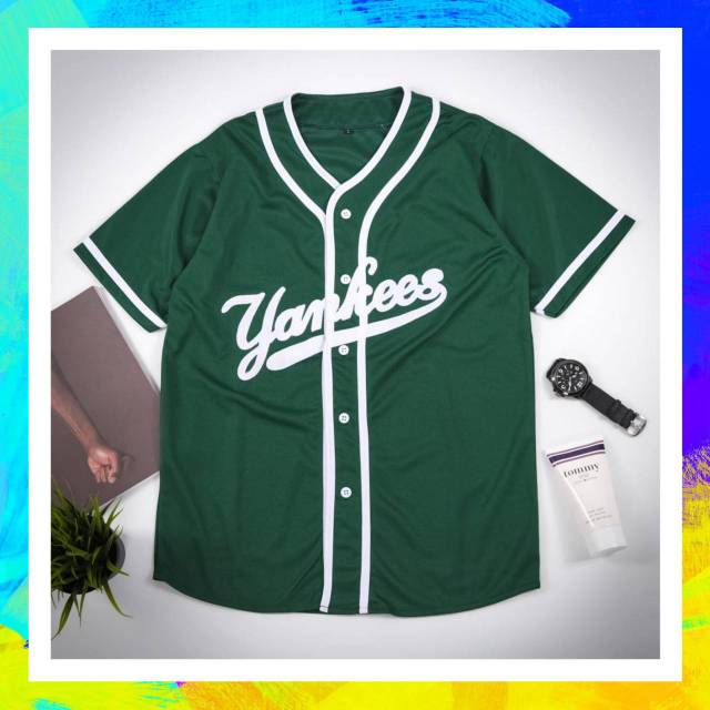 green baseball jersey