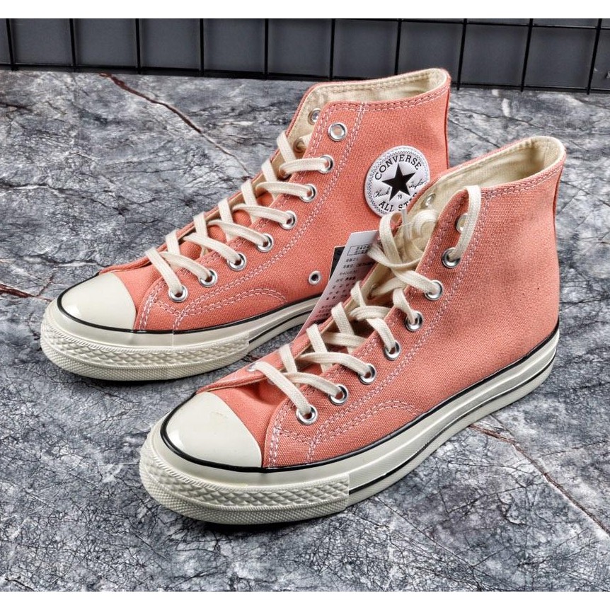 peach high top converse