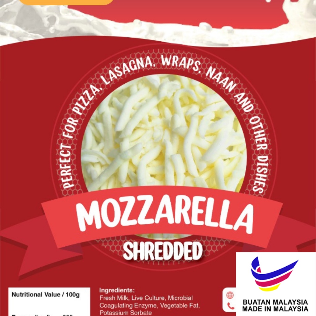[Klang Valley Only] 1kg Fresh Premium Mozzarella Cheese Halal / Mozarella Cheese Block Shredded