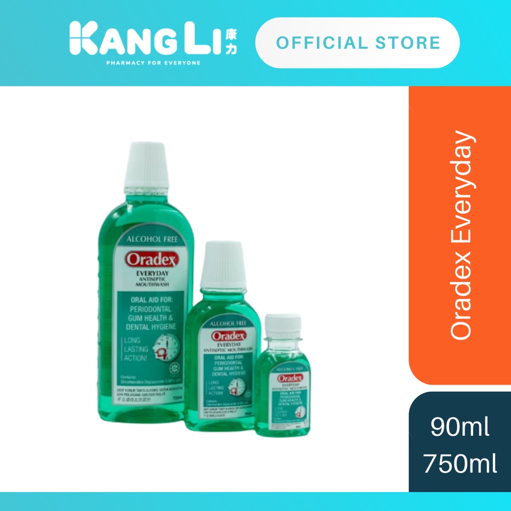 Oradex Everyday Antiseptic Mouthwash 90ml/750ml Shopee Malaysia