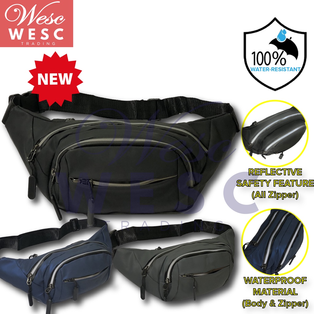 Japanese Sport Waist Bag Unisex - Sleek n Trendy / 100% Water Resistant Waist Pouch Sport Bag Beg Sandang 日系运动腰包