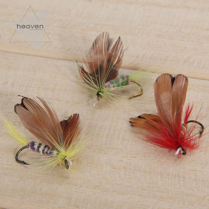 Goture 12pcs Fly Fishing Lure Kit Butterfly Fly Lure Moths Mosquito Wet Lure Floating Bait Fly Fishing 