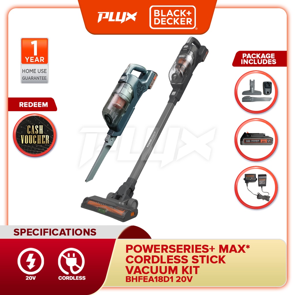 BLACK & DECKER POWESERIES+ 20-Volt MAX Lithium-Ion Cordless Bag less Stick Vacuum Cleaner(BHFEA18D1)