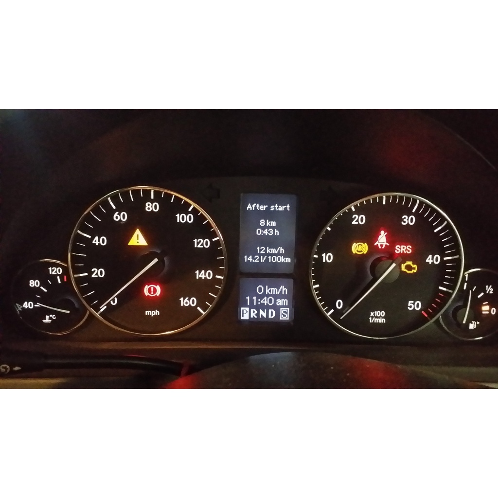 Mercedes C Class W203 speedometer instrument cluster MPH (used