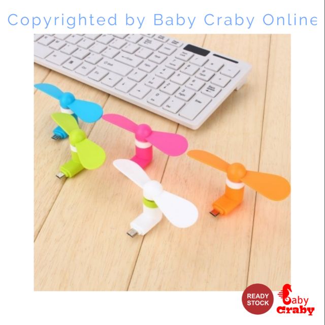 USB Kipas Mini / Mini Portable USB Fan With 2 in 1 Ports USB Mobile Phone Fan