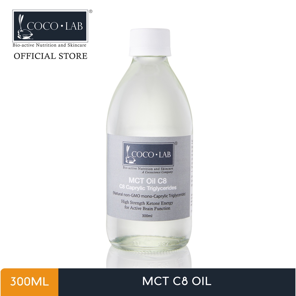 COCOLAB MCT C8 Oil (Medium Chain Triglycerides 100% Pure C8) 300ml [Weight Loss, Keto Diet-Friendly]