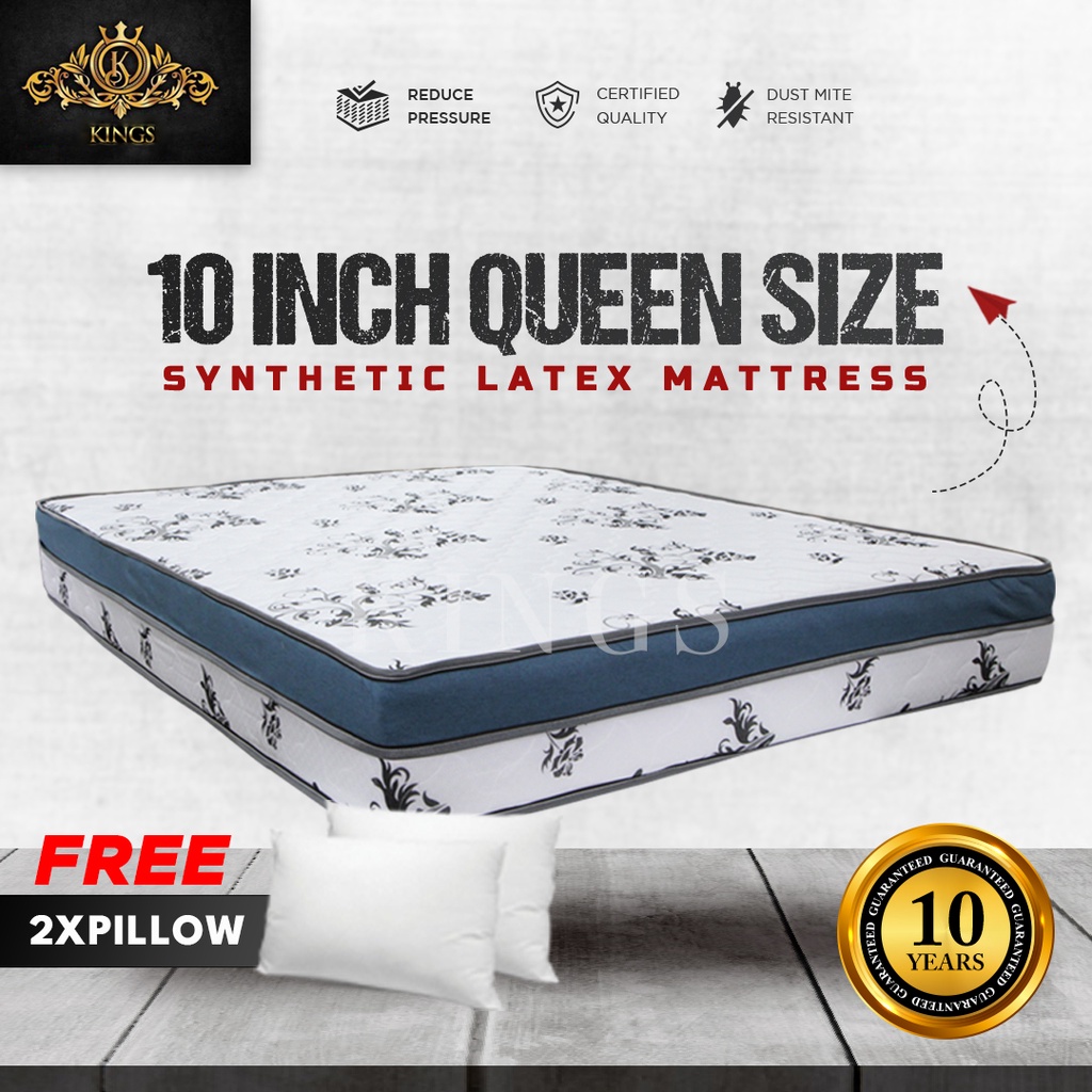 KINGS Queen Mattress 10" Synthetic Latex Tilam Queen Air Ventilated
