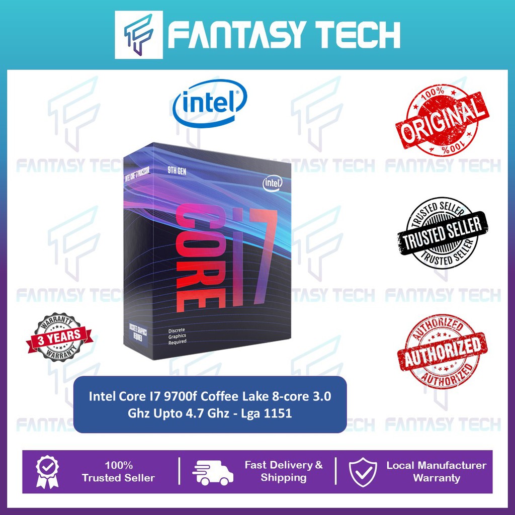Box Intel Core I7 9700f 3 0ghz 12m Cache 8core Cpu Processor Lga1151 No Graphic Shopee Malaysia