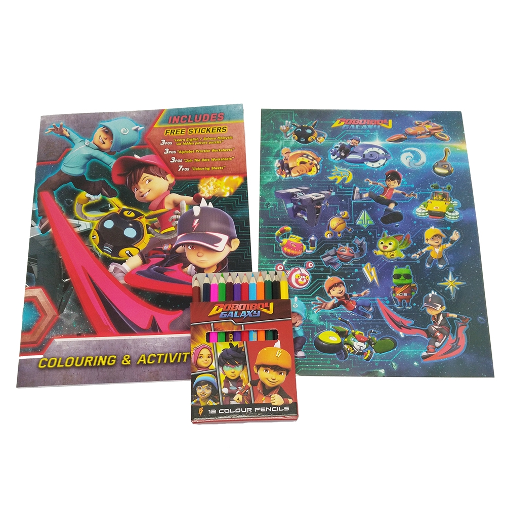 Boboiboy Galaxy Activity Coloring Book With Color Pencil Set Shopee Malaysia