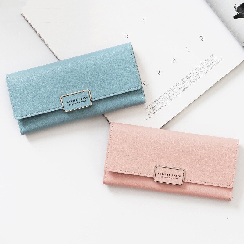 Korean women's long wallet multi card slots fashion clutch bag three ...