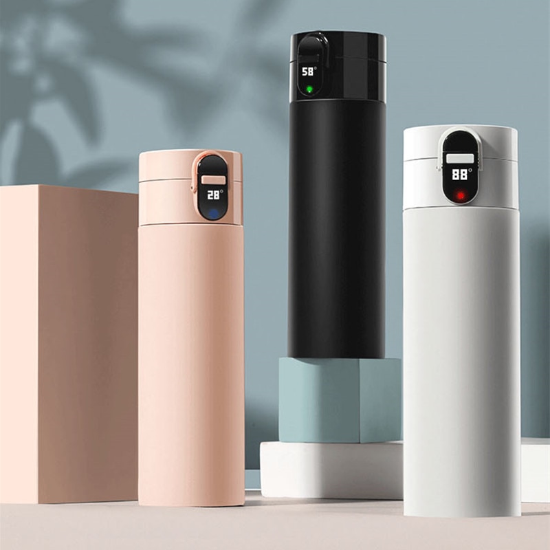 320ml Smart Temperature Display Vacuum Flask USB Charging Thermos 24H ...
