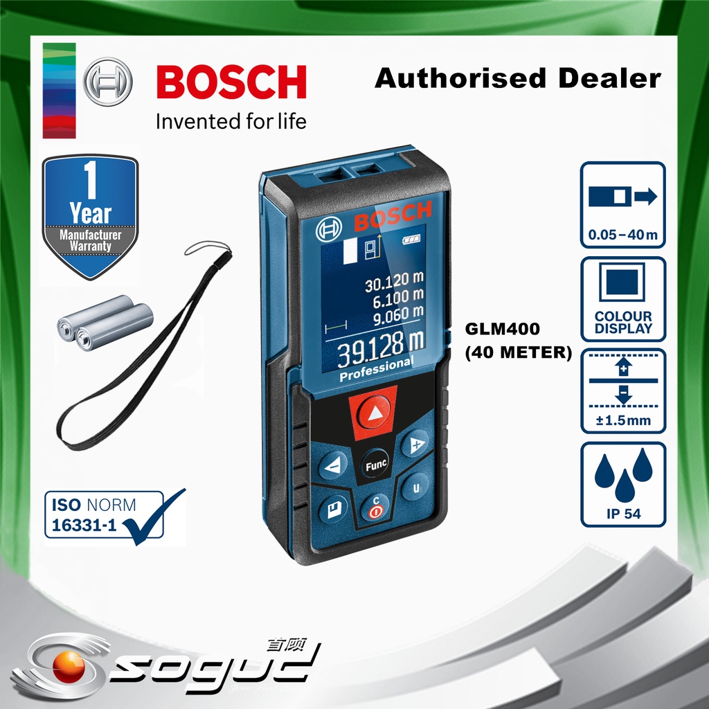 BOSCH GLM400 40 METER DIGITAL LINE LASER LEVER RANGEFINDER DISTANCE