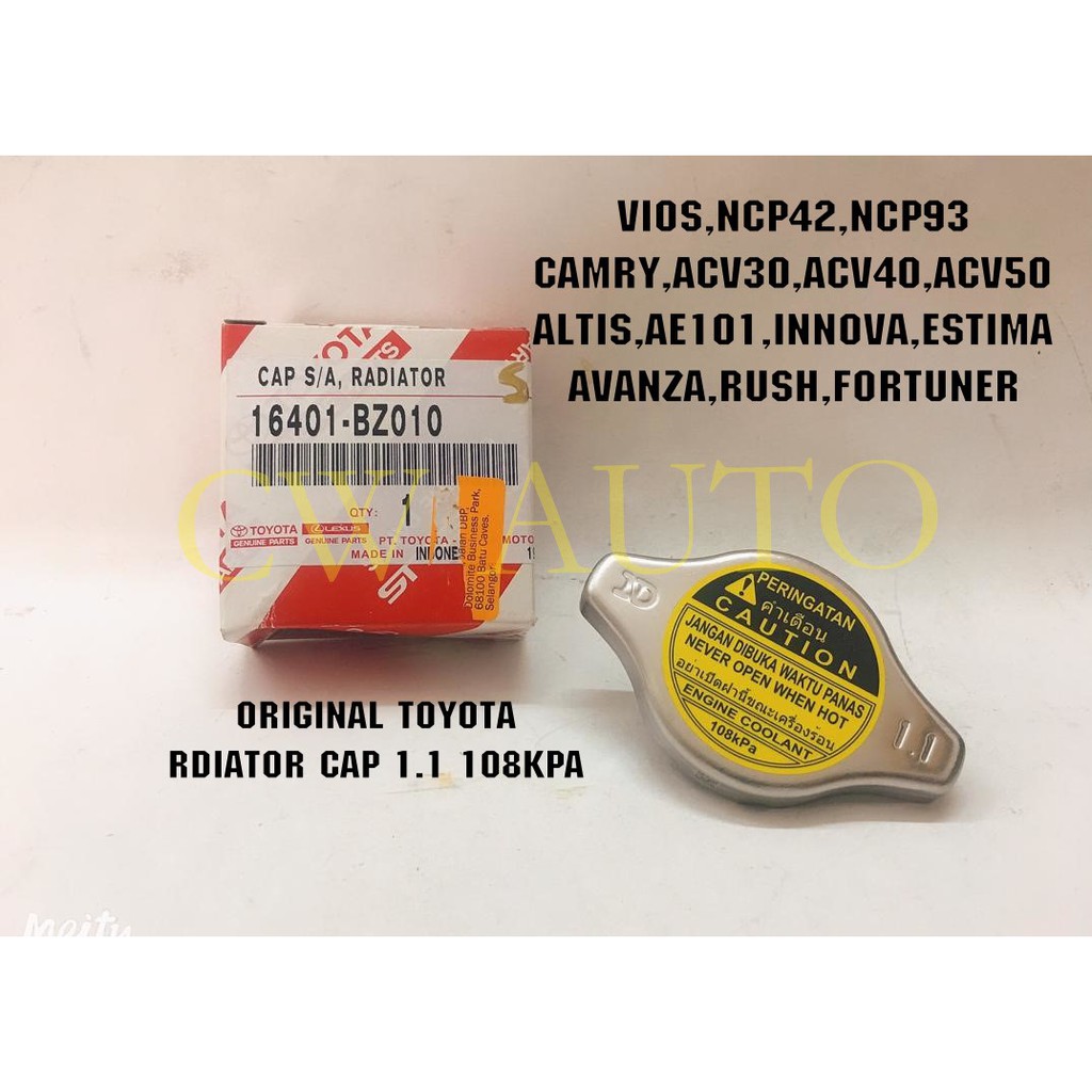 ( 100 ORIGINAL PART 16401BZ010 / 164010C03)TOYOTA RADIATOR CAP 1.1