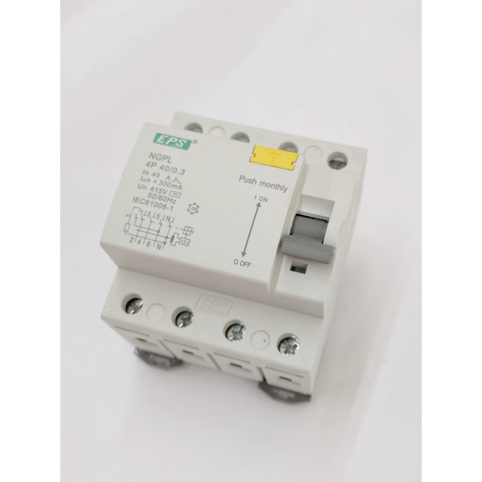 EPS 4 Pole ELCB 40A (300mA) 415V Residual Operated Circuit Breaker ...