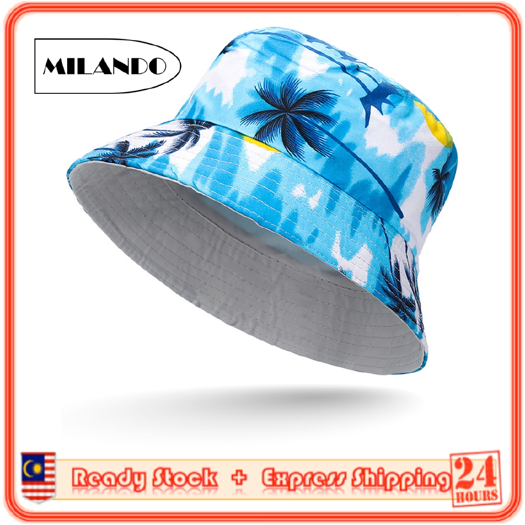 MILANDO Unisex Sunshade Beach Fishing Hat Travel Hat Cap Topi Perempuan Topi (Type 2)