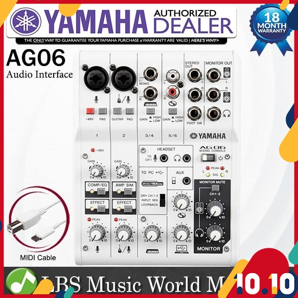 Yamaha Ag06 6 Channel Mixer And Usb Audio Interface Mac Pc Ipad With Built In Dsp Ag 06 Shopee Malaysia