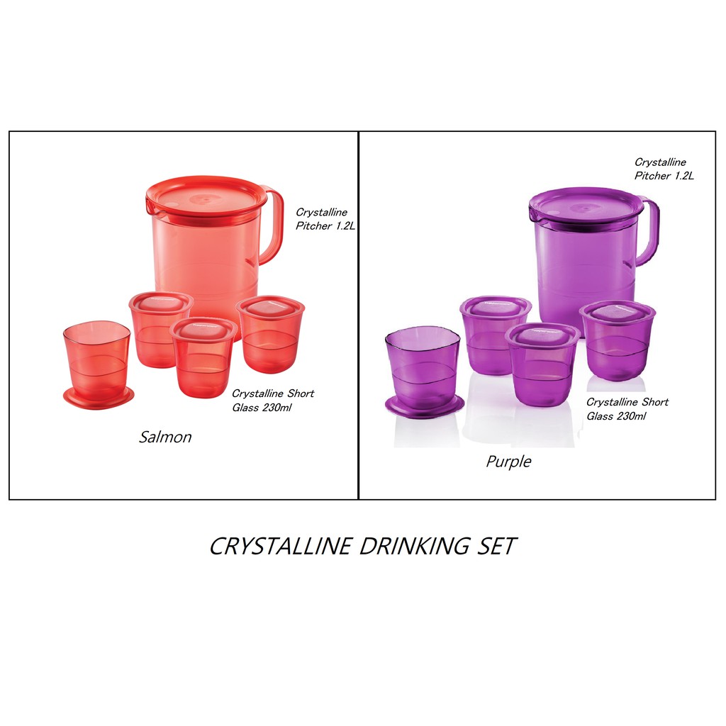 Tupperware Tableware Crystalline Pitcher and Short Glass