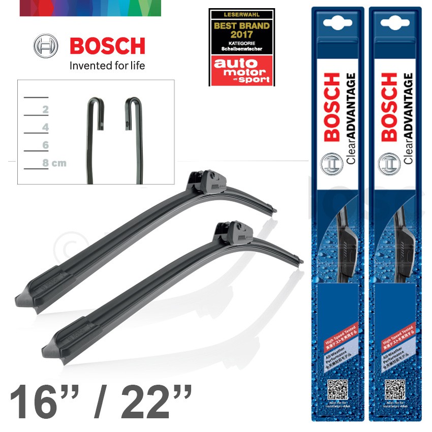 Bosch NEW Clear Advantage Wiper Blades Set Of 2 Size 16" / 22" (PAIR ...