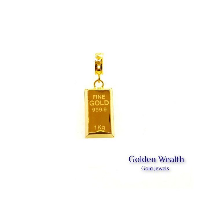 916 Mini Gold Bar Loket Charms Pendant Emas 916 黄金金条吊坠 Shopee Malaysia