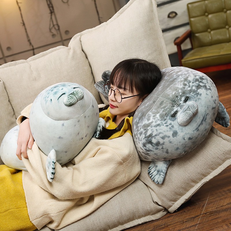 stuffed seal plush pillow toy