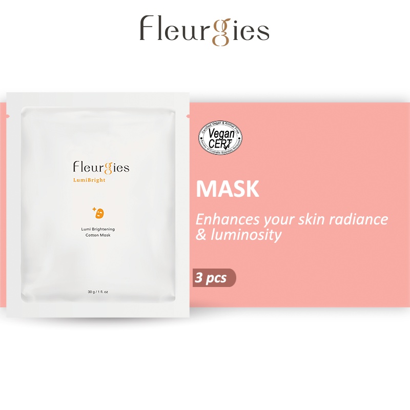 [Mask] Fleurgies Lumi Brightening Cotton Mask (Pack of 3) || Facial Mask Sheet Mask 保湿面膜 美白面膜
