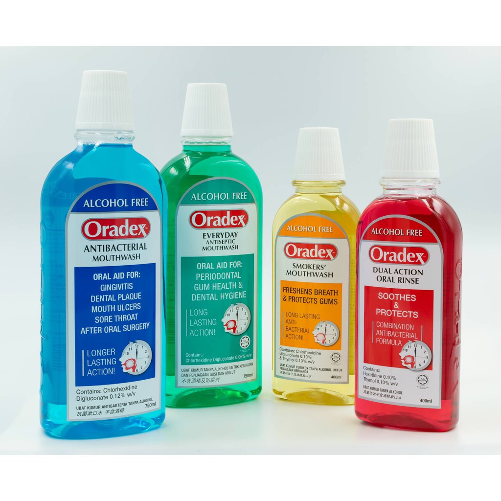 Oradex Mouthwash (Antibacterial/Antiseptic/Dual Action/Smokers