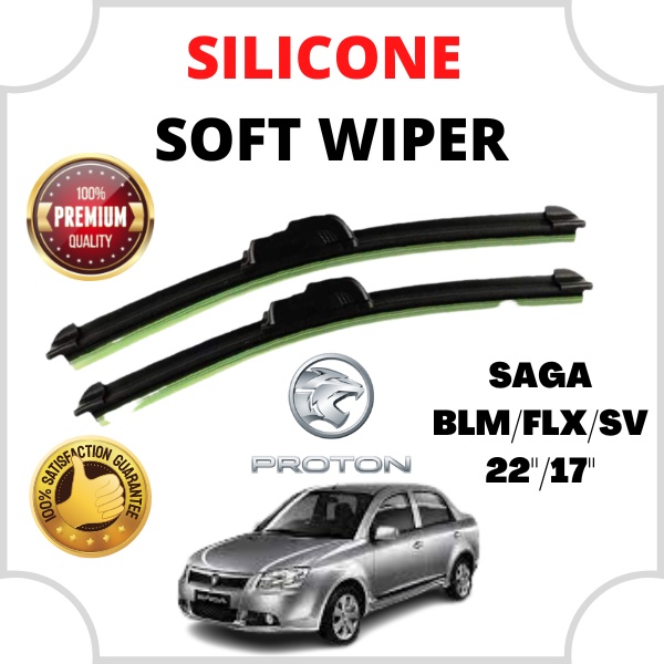 Proton Saga Blm Flx Sv Car Wiper Soft Rubber Wipers Blade Boneless Shopee Malaysia 8649