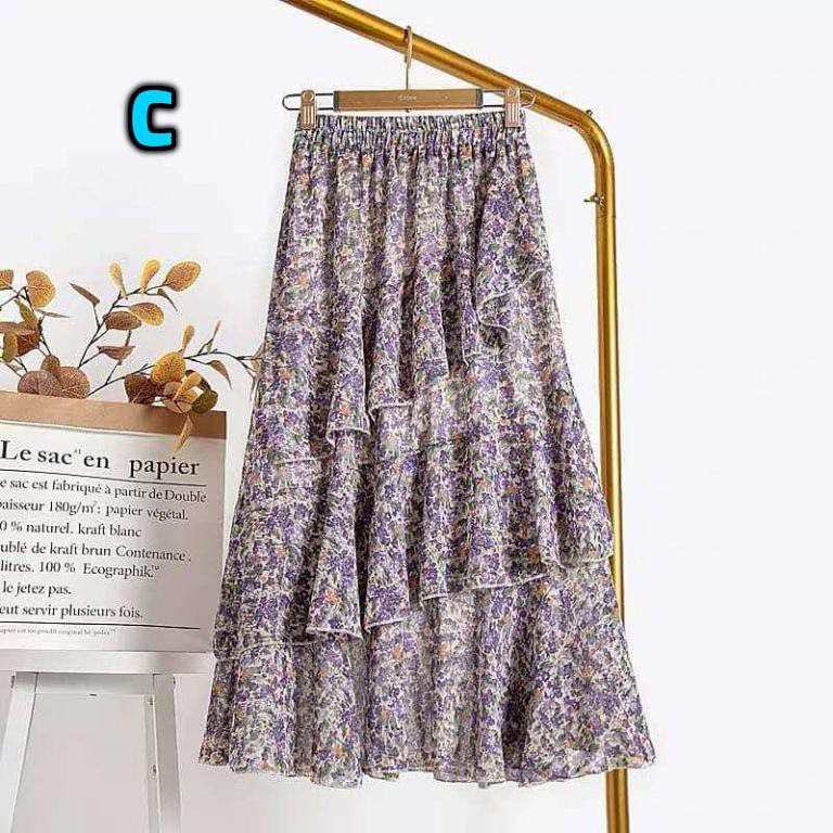 Sk858 M Sia Ready Stock Women Floral Skirt With Inner 花半身裙 Shopee Malaysia