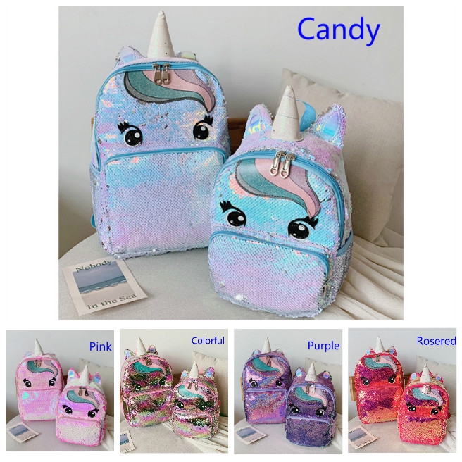 Glitter Mother Baby 背包sequins Unicorn Backpack Goodies Gift Bag Beg Tangan Duit Beg Sekolah Unicorn书包 Shopee Malaysia