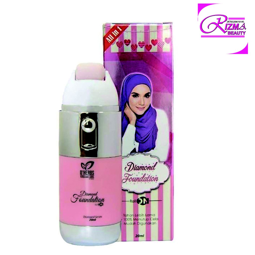 Diamond Foundation Roll On Medium With Freegift Shopee Malaysia