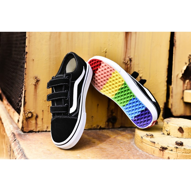 rainbow velcro vans
