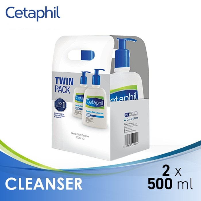 Cetaphil Gentle Skin Cleanser For Face & Body 500ml x 2 (Twin Pack)
