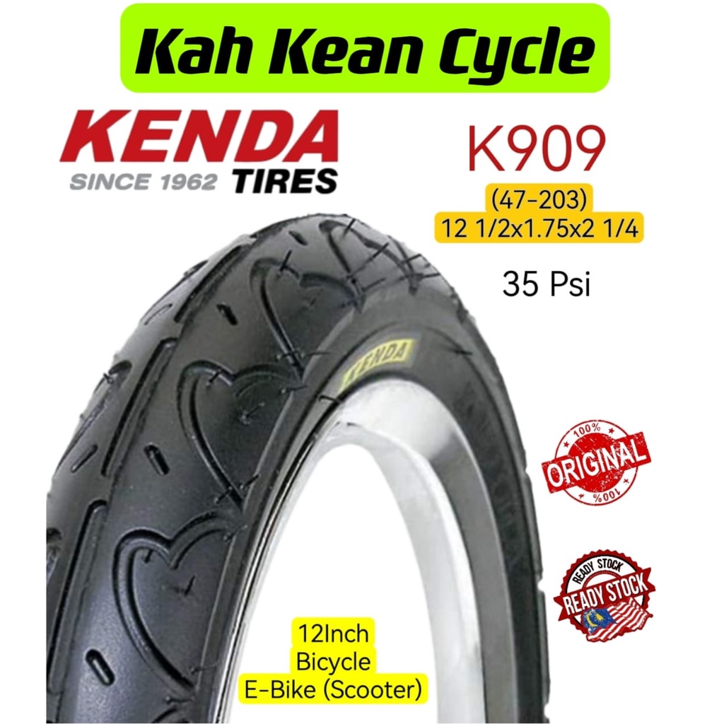 Kenda K909A Tire Bicycle 203 (47203)121/2x1.75x21/4 Tayar Basikal