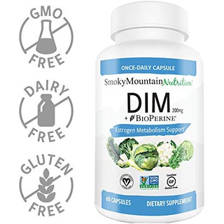 Smoky Mountain Naturals DIM Supplement 200mg - DIM Diindolylmethane ...