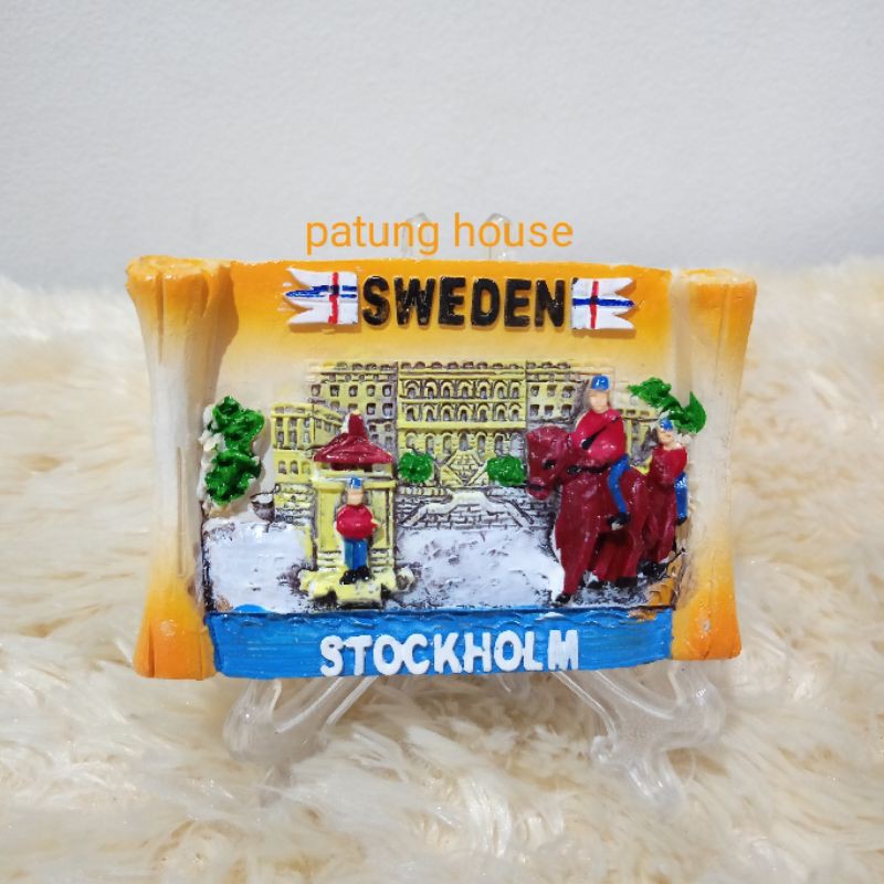 Fridge Magnet Fridge Fridge Souvenir Sweden Sweden Stockholm Yellow Yellow