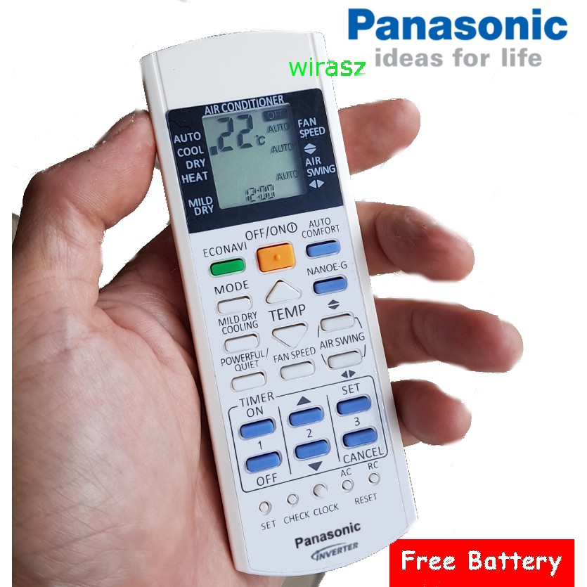 Panasonic air cond aircon aircond remote ECONAVI inverter a75c4185