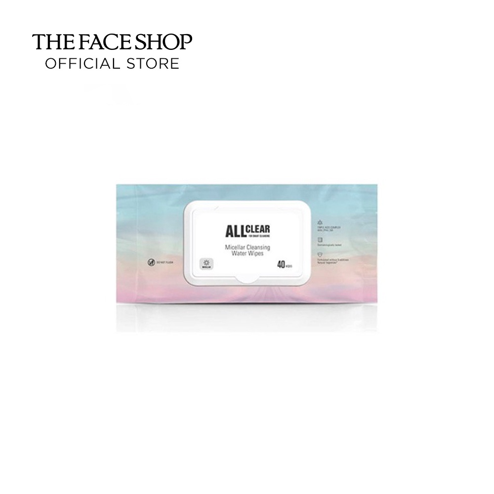 THE FACE SHOP All Clear Micellar Cleansing Water Wipes (40 Sheets)