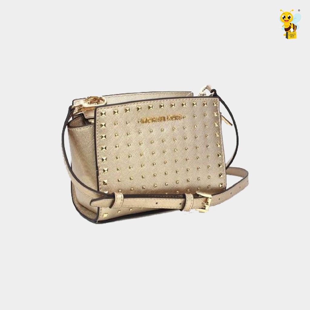 michael kors gold sling bag