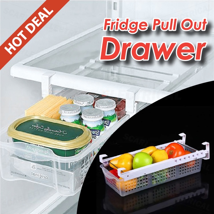 Refrigerator Fridge Pull Out Drawer Storage Trays Stretchable Basket ...