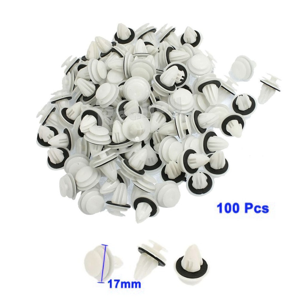 9mm White Hole Car Plastic Rivet Door Trim Retainer Clip