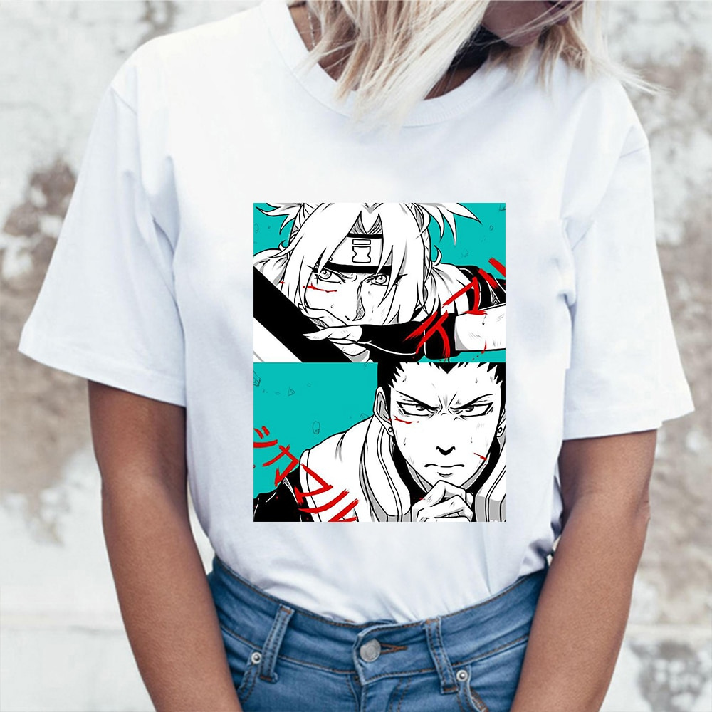 New Naruto Tshirt Uzumaki Naruto Kakashi Aesthetic Clothes Kawaii Short Sleeved Harajuku Janpan Anime Streetwear Shopee Malaysia