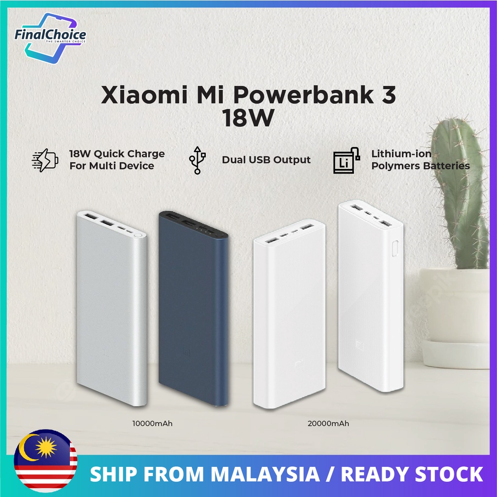 Xiaomi Mi Powerbank (PLM18ZM) 20000mAh 18W / (PB100DZM) 22.5W Fast ...