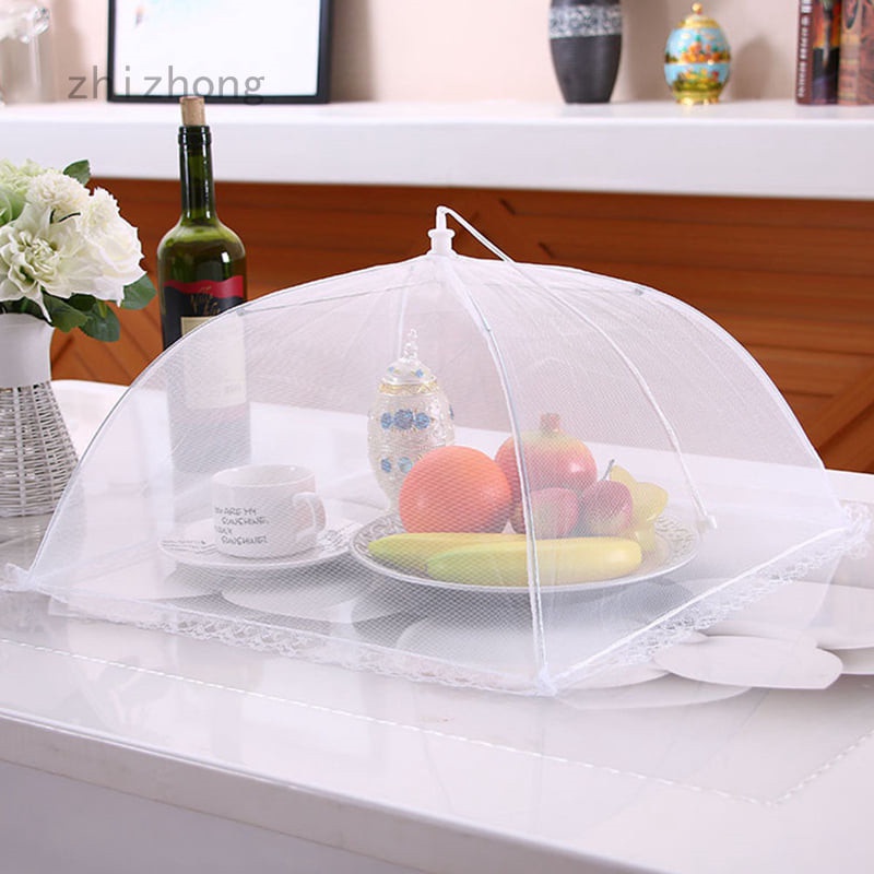 [Local Seller] EXTRA GIFT White Square Foldable Washable Mesh Food Pest Control Cover Table Cover 