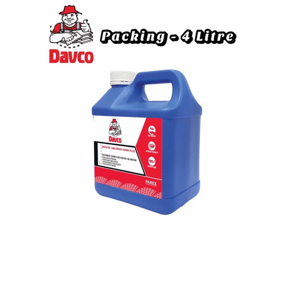 4 LITRE DAVCO RL 1000 GROUT ADMIX PLUS HIGH BONDING STRENGTH LATEX