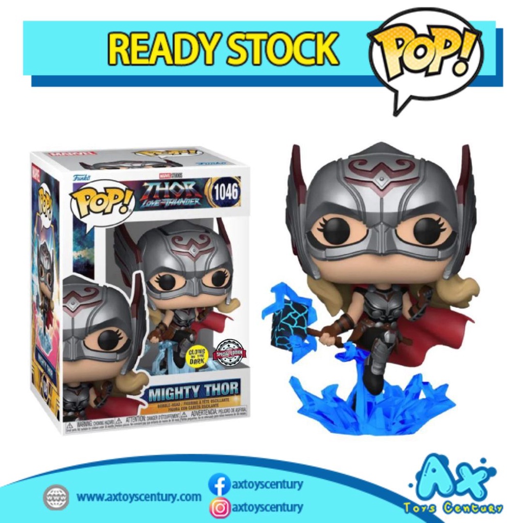 Funko Pop! Thor Love And Thunder - Mighty Thor #1046 GITD Special Edition 100% Genuine